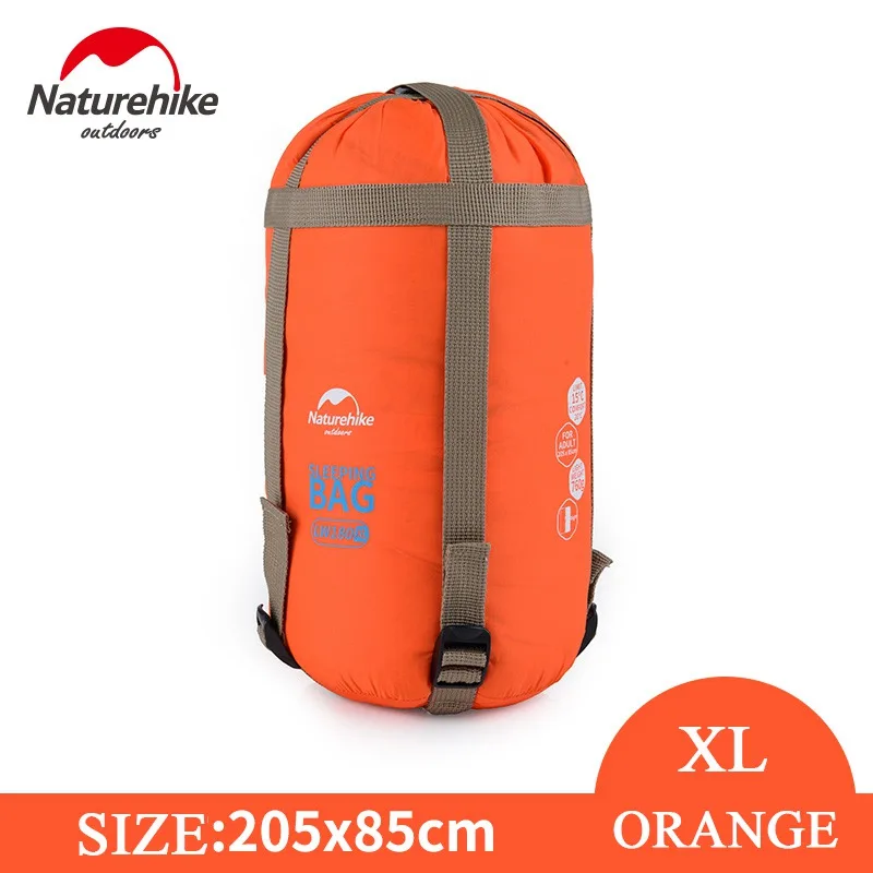 Naturehike спальные мешки для отдыха на открытом воздухе, кемпинга, туризма, весны и осени, походные спальные мешки, конверт, спальный мешок 205*85 см - Цвет: orange XL
