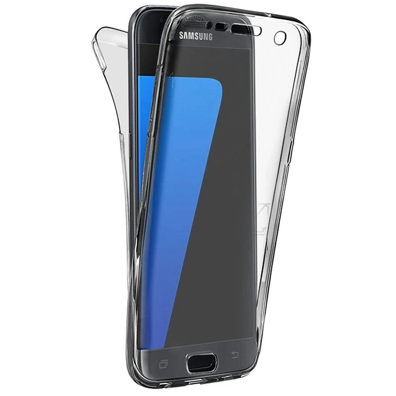 Ультратонкий 360 градусов полный корпус чехол для телефона для SAMSUNG GALAXY S6 S7 edge s8 s9 Note 3 4 5 8 двусторонний мягкий гелевый ТПУ чехол прозрачный - Цвет: Gray