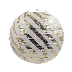Golden Stripes Nicro, 5 шт., 25 см, 7 цветов, горячее тиснение, фольга, Золотые круглые бумажные фонари, круглые лампы для свадьбы, дня рождения, вечеринки, декора и мероприятий - Цвет: Golden Stripes