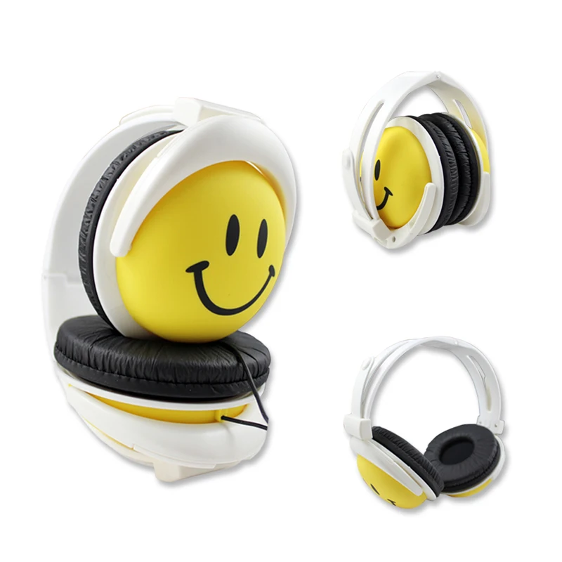 Новая мода и милый стиль улыбка лицо наушники гарнитура для компьютера MP3 psp DJ