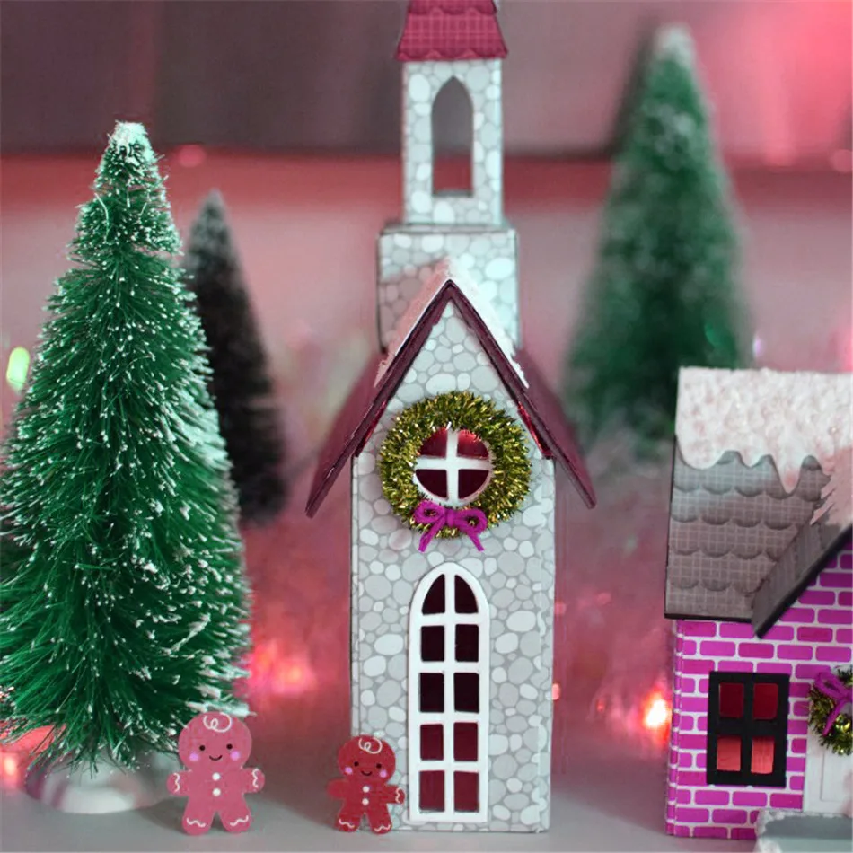 DiyArts 4 шт 192*198 мм металлические штампы для зодчества церкви для открыток, скрапбукинга, поделок, штампы для поделок, трафарет для резки металла, штампы для искусства