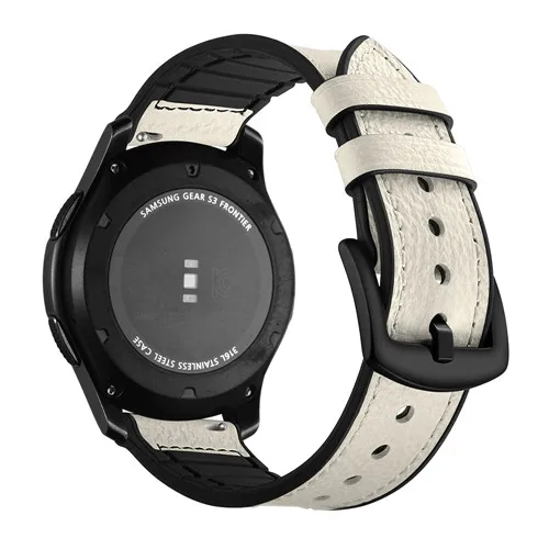 creamy-white Leathe+ Силиконовый ремешок для samsung Galaxy watch 46 мм 42 мм active gear S3 huawei watch gt браслет amazfit grt 47 мм ремешок для часов - Цвет ремешка: creamy-white