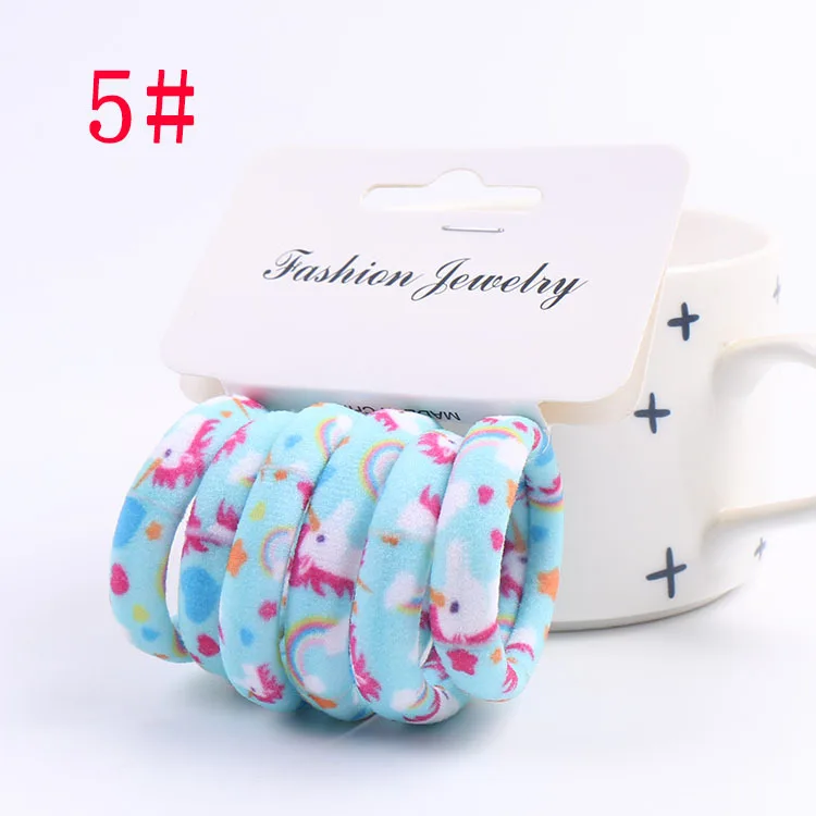 style 5 6 шт./комплект, милые эластичные резинки для волос для девочек, трикотажные резинки для волос, резинка для волос, резинки для волос - Цвет: style 5