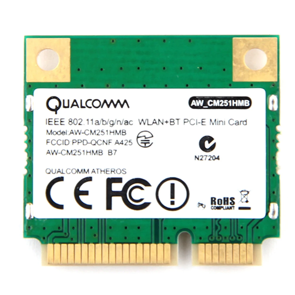 Двухдиапазонная Беспроводная-AC Qualcomm Atheros QCA9377 беспроводная wifi карта Mini PCI-e bluetooth Wi-Fi 802,11 ac+ Bluetooth 4,1 до 433 м