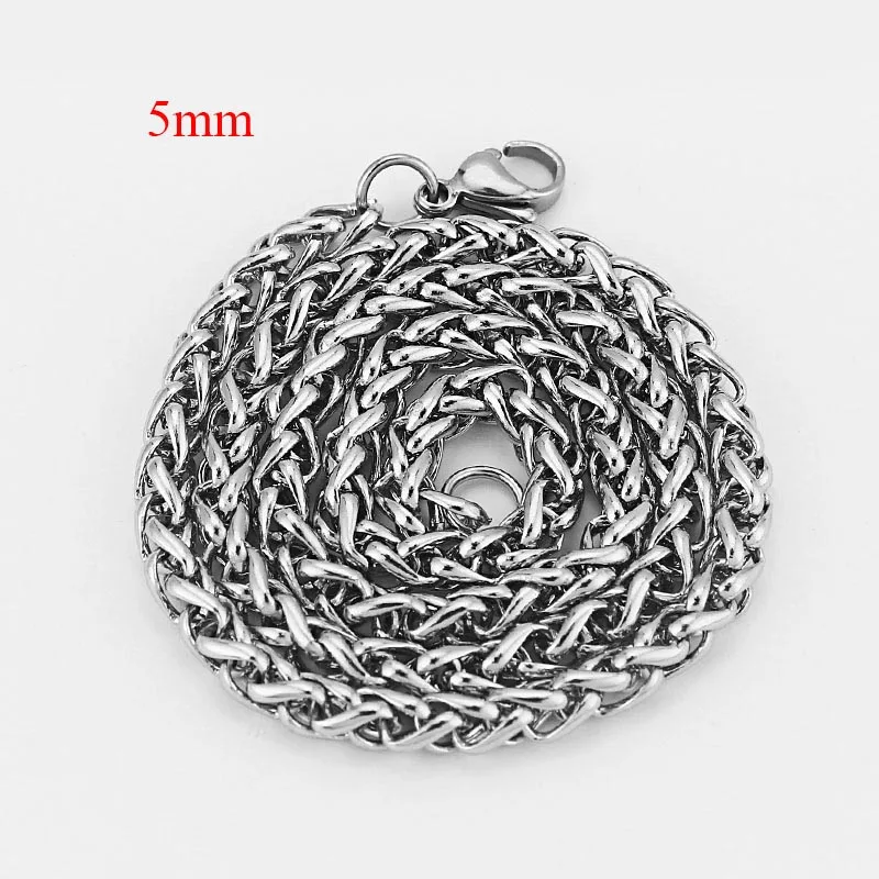 5mm 1 шт., модное серебряное ожерелье из нержавеющей стали, звено цепи, лучшее ювелирное изделие для женщин, подарок 3-5 мм, толщина 18 ''24'' - Окраска металла: 5mm