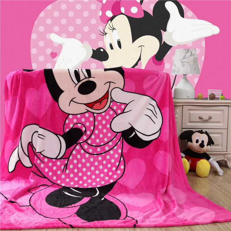 Disney мультфильм Розовый Минни Микки Маус мягкое фланелевое одеяло для девочек