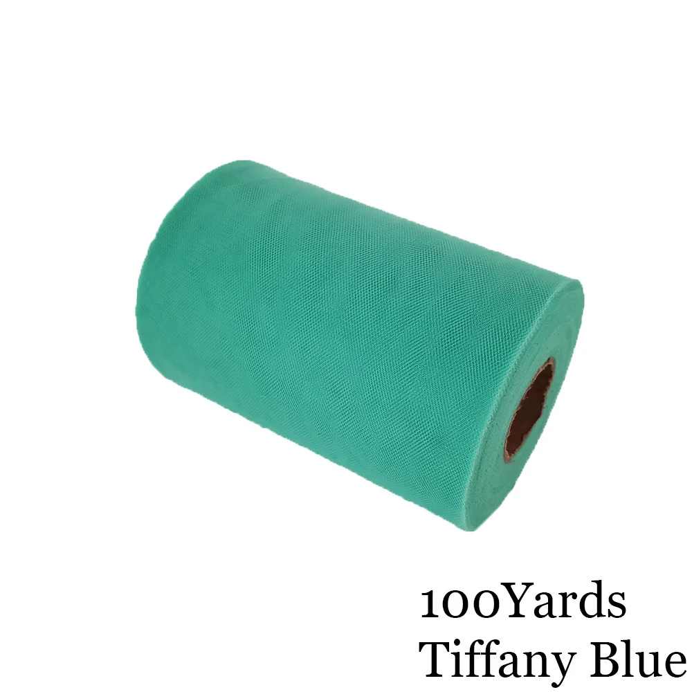 Tiffany Blue 15 см, 100 ярдов, фатиновая пачка в рулоне, 6 дюймов, Тюлевая пачка для душа для малышей, сделай сам, для свадебной вечеринки, дня рождения, без шитья, вечерние пачки, декоративные принадлежности - Цвет: Tiffany Blue