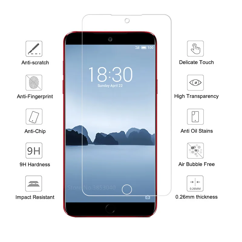 Защитная пленка для Meizu 15 Plus, Защитная пленка для экрана 2.5D 0,26 мм 9 H, Защитная пленка для Meizu 15 Lite M15, закаленное стекло
