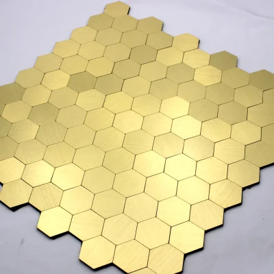 Gold Color A Европейская Золотая мозаика 29,8x29,8 см, металлическая алюминиевая пластиковая пластина, самоклеящаяся мозаичная плитка для кухни - Цвет: Gold Color A