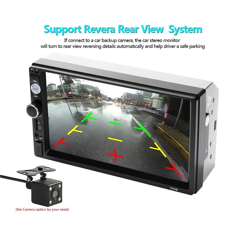 Автомобильный аудиоплеер Bluetooth стерео FM радио автомобильный MP5 7010B SD AUX USB 5 в