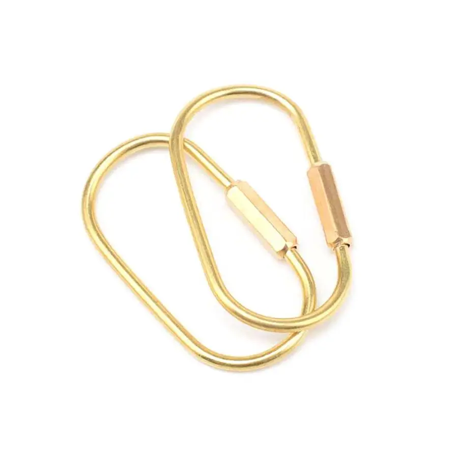 

5 PCS100% Brass KeyChain Hook Screw Lock Key Ring Carabiner Hanger Car key chain
