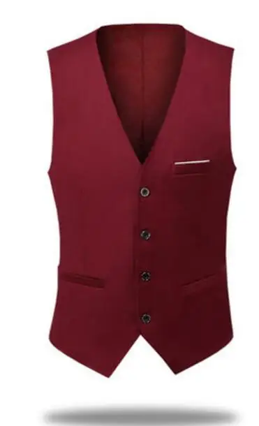 Burgundy PEORCHID бордовый Для мужчин жилет серый/синий Best Man жилет Slim Fit Винтаж Для мужчин итальянский Повседневное свадебные жених жилет дешевые - Цвет: Burgundy