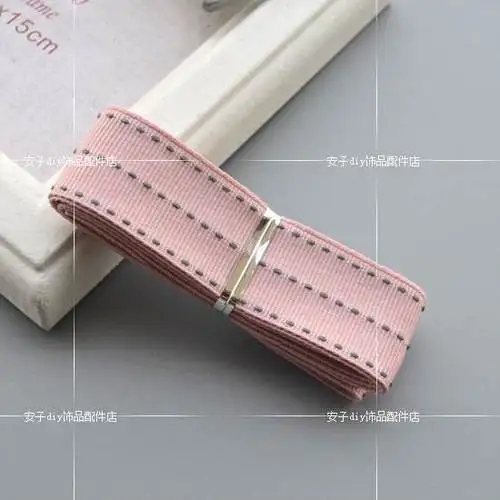 light pink 02 25 мм двухсторонний прыжок белая линия корсажные ленты ручной работы бант аксессуары для волос DIY свадебная Рождественская упаковочная лента - Цвет: light pink 02
