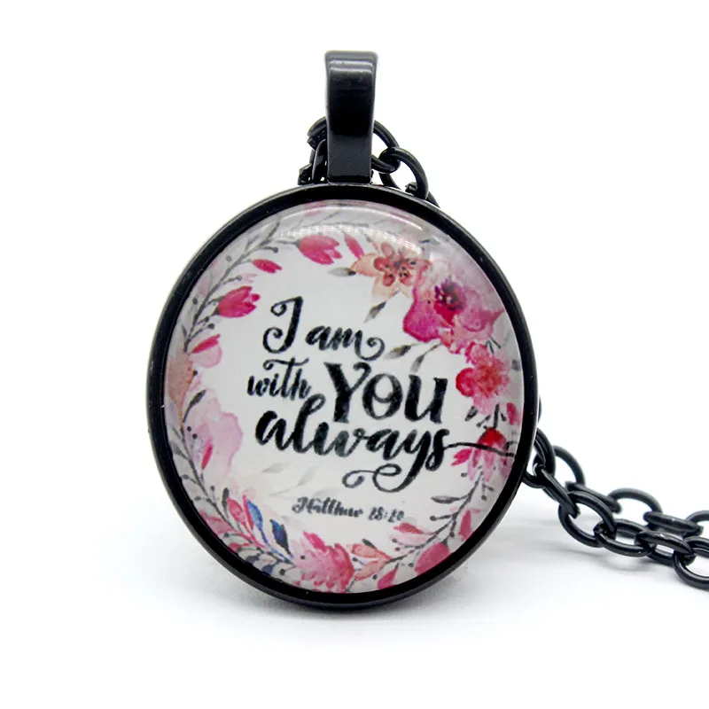 Новый 3 вида цветов разноцветный Библейский стих круглый стеклянный кулон цветок