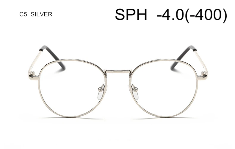 C5 (-4.0) SUMONDY диоптрий SPH-1,0 до-4,0 очки для близорукости для мужчин и женщин металлическая оправа Очки для близоруких очки по рецепту UF18 - Цвет оправы: C5 (-4.0)