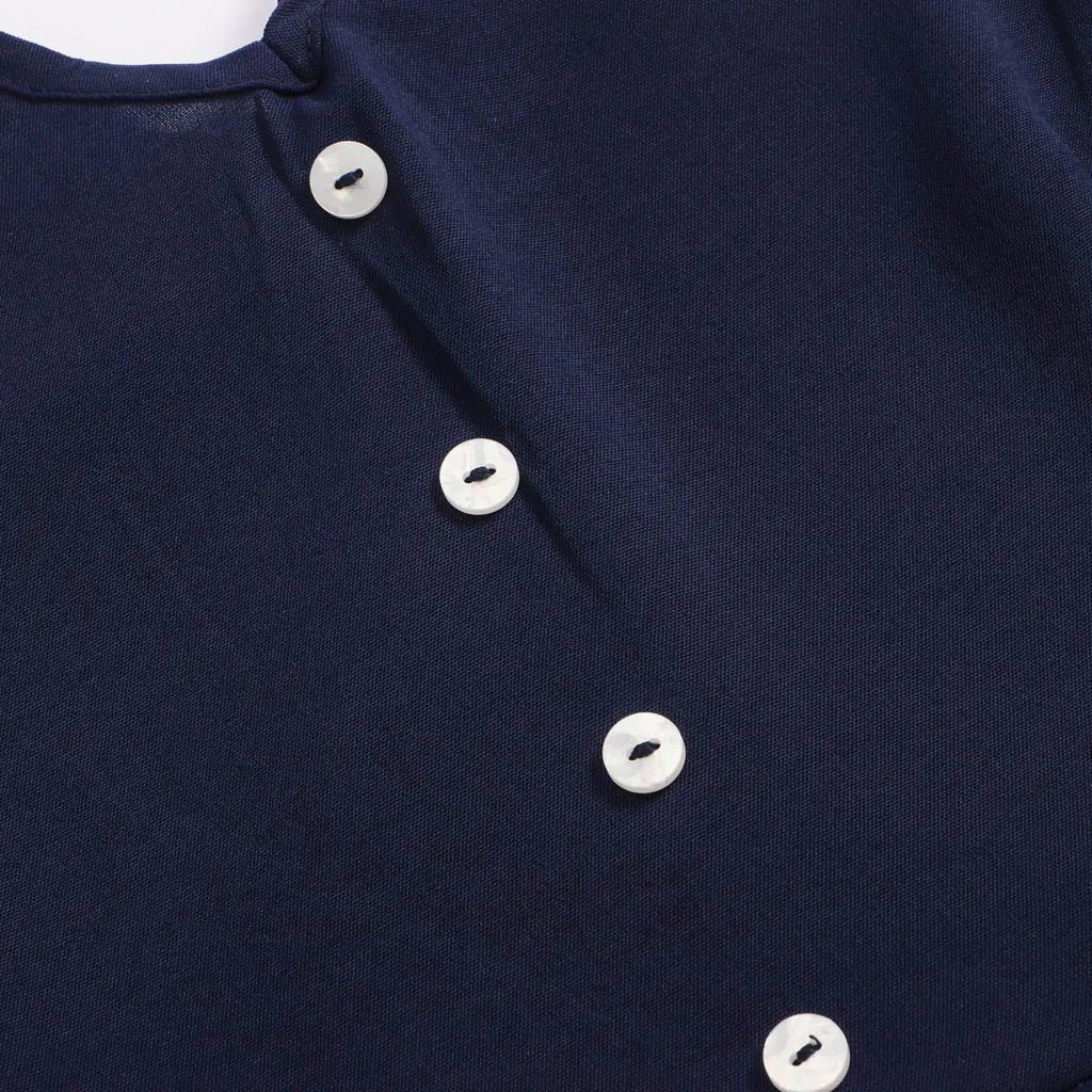 Женский комбинезон без рукавов на пуговицах с открытой спиной и высокой талией