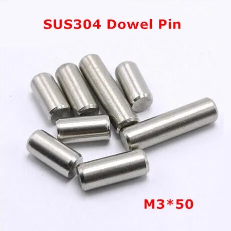 20шт M3 * 50 Dia 3 мм дюбель GB119 SUS304 цилиндрический штифт из нержавеющей