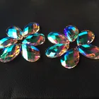 Оптовая цена, 100 шт., 38 мм K9 кристалл, граненые AB стеклянные капли, люстра, остроконечная овальная подвеска, блестящие хрустальные стеклянные детали для ламп