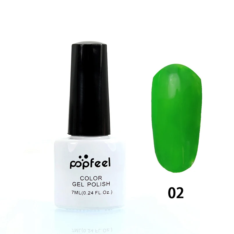 POPFEEL 7 мл зеленый цвет серии Гель-лак для маникюра замочить от УФ-светодиодный