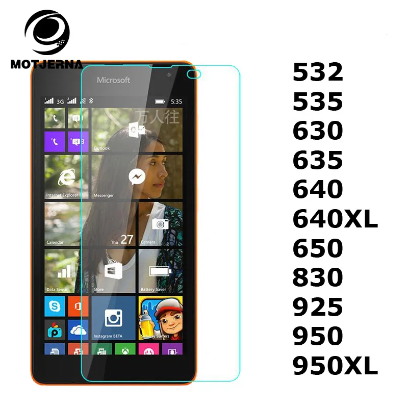 Motjerna Закаленное стекло протектор экрана для Nokia Lumia 640 640XL 532 535 630 635 650 830 925 950 950XL