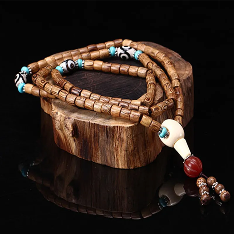 Винтажный Браслет Sennier 6mm108 венге молитва бусы браслет из натурального дерева