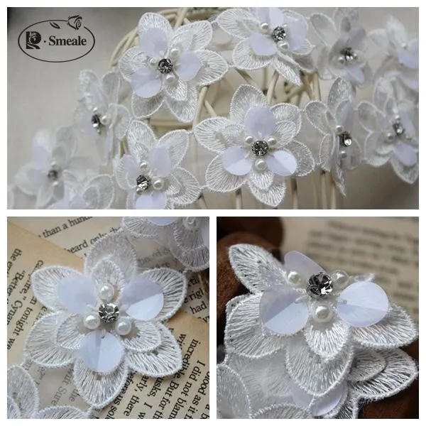 Изысканное вышитое бисером кружево высокое качество чистая пряжа терилен