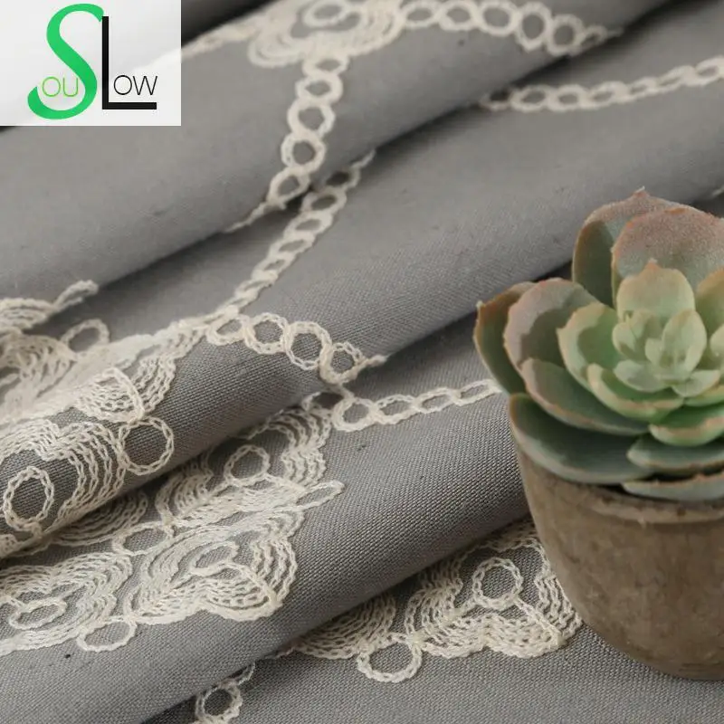 Современные хлопковые занавески Slow Soul французские шторы с вышивкой из органзы