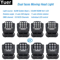 8pcslot double face infinite rotating moving head light 100w led beam wash moving dmx512 for disco ktv club party light box