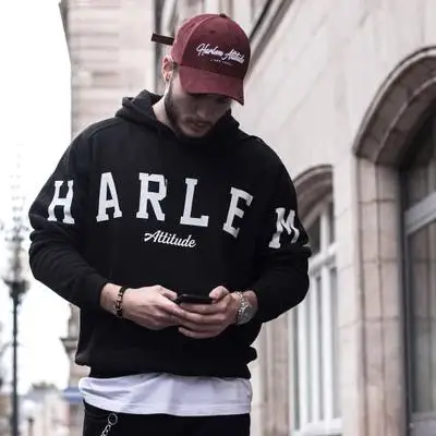 number 1 HARLEM, мужские толстовки с капюшоном, с черным платьем, хип-хоп, мантия, толстовки, модная куртка, длинные рукава, плащ, мужские пальто, верхняя одежда - Цвет: number 1