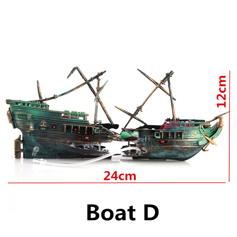 Искусственный аквариум из смолы затонувшая лодка украшение для аквариума