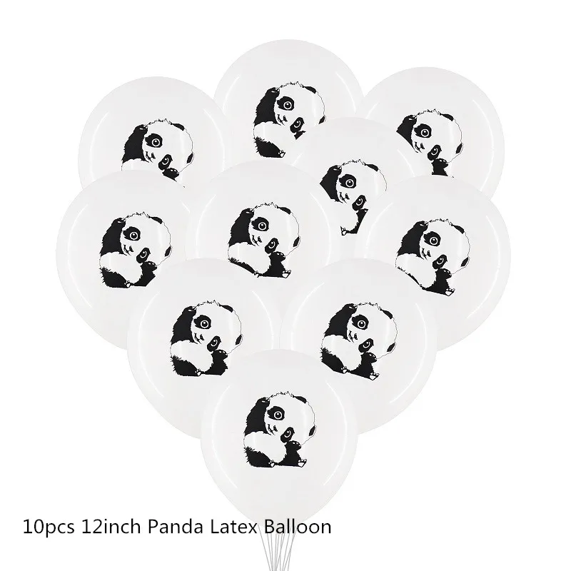 Panda Latex Balloon 1, комплект с рисунком панды счастливый плакат "с днем рождения" Панда шар из алюминиевой фольги мило украшения для капкейков День рождения Детские украшения для вечеринки сделанные своими руками - Цвет: Panda Latex Balloon