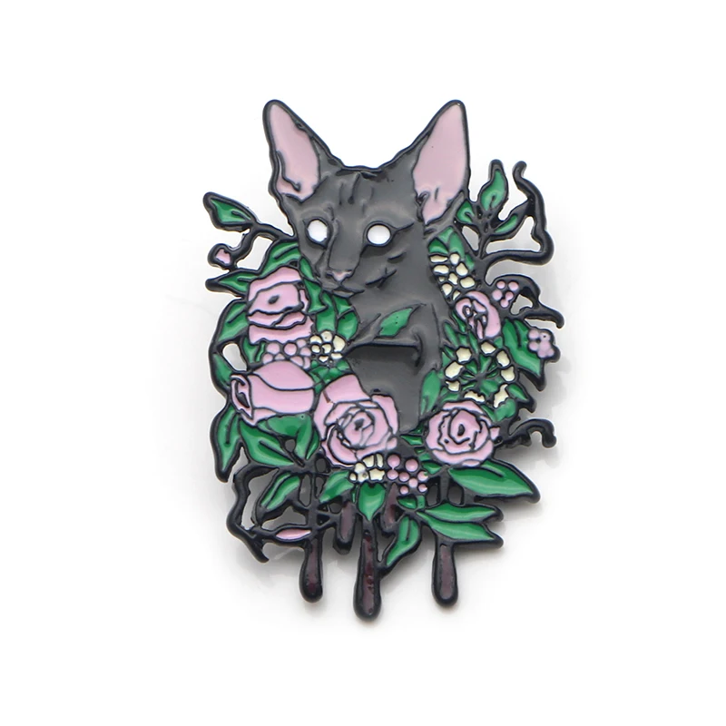 P3695 Dongmanli Sphynx Cat металлические эмалированные булавки и броши для нагрудных штифтов рюкзак сумки значок крутые подарки воротник ювелирные изделия