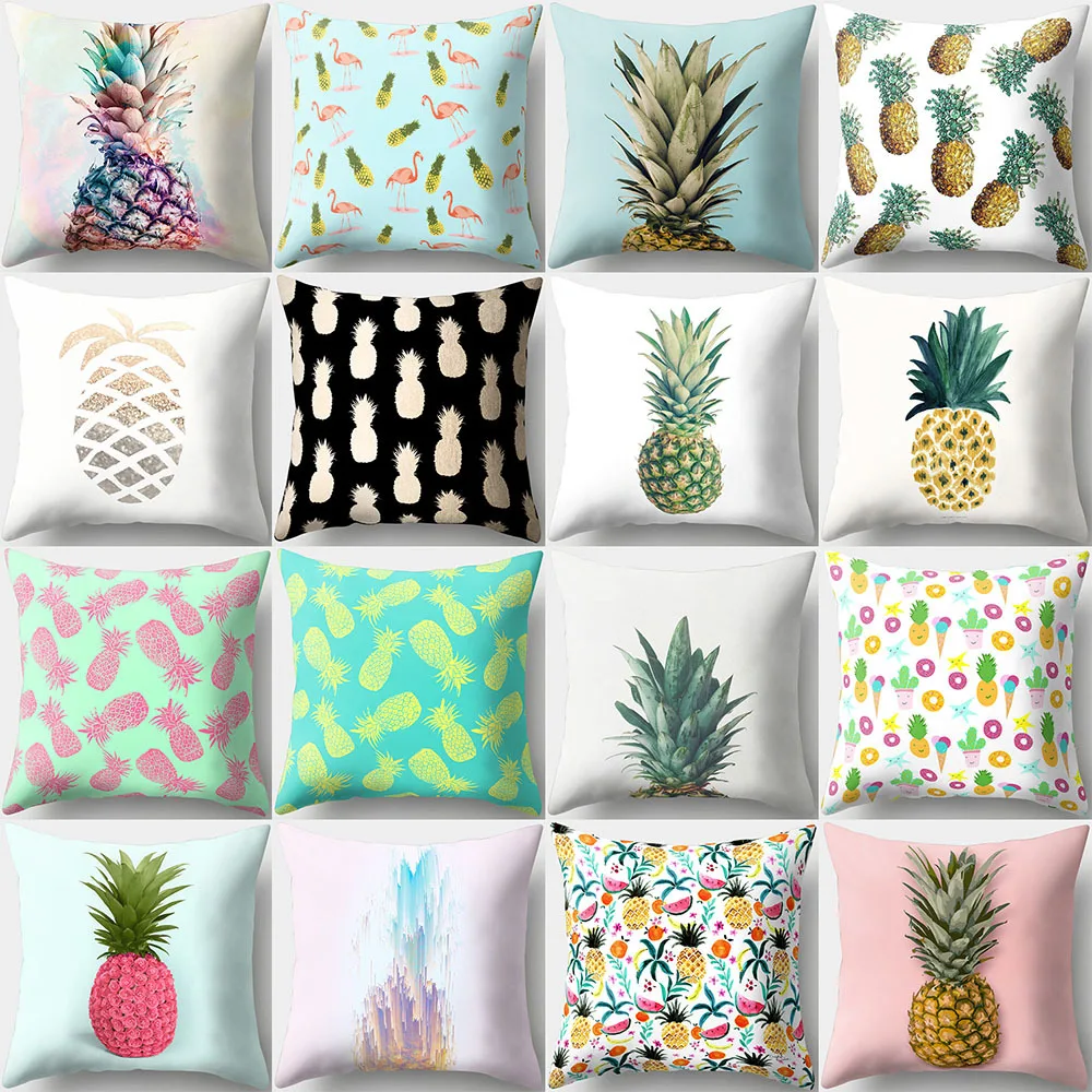 Qisen Pineapple Fruit Pattern Polyester Throw Pillow Cushion Cover Car Home Decor Decoration Sofa Bed Decorative Pillowcase | Дом и сад