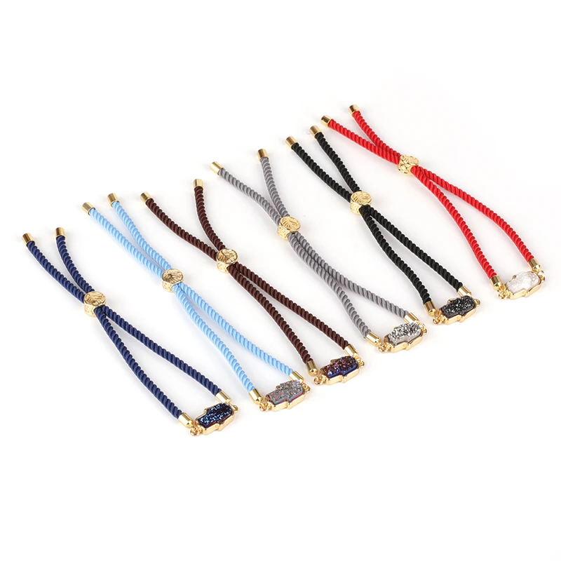 Женский плетеный браслет ручной работы красный/синий/черный Регулируемый