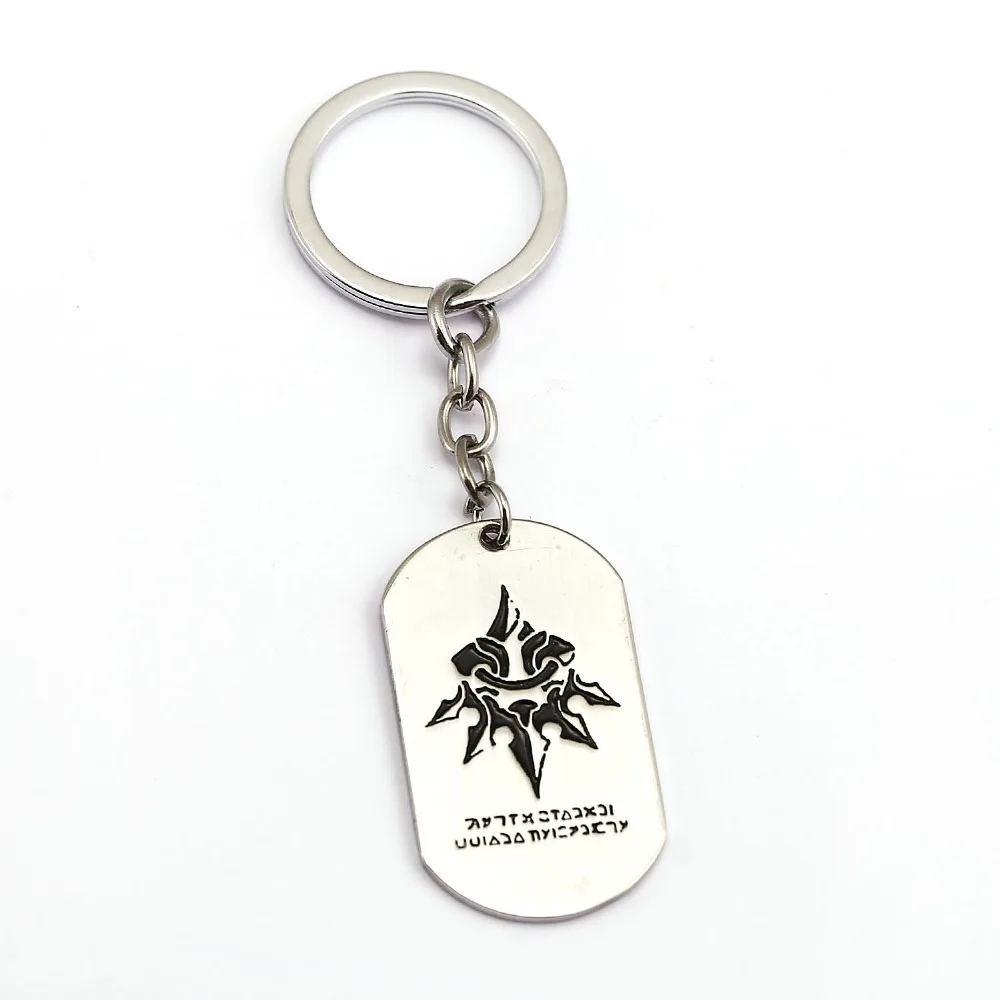 

NieR Automata Keychain Dog Tag Silver Key Ring Holder Metal Fashion Car Bag Chaveiro Key Chain Pendant Game Jewelry