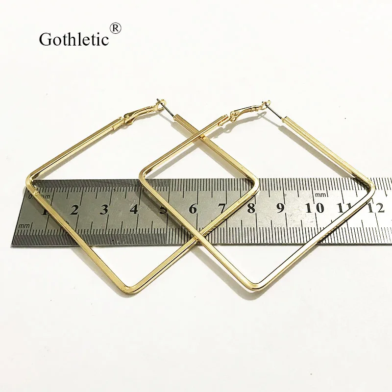 Gothletic 60/80/60 мм золото Цвет в виде колец геометрической формы серьги для Для женщин Модные украшения 3prs/комплект