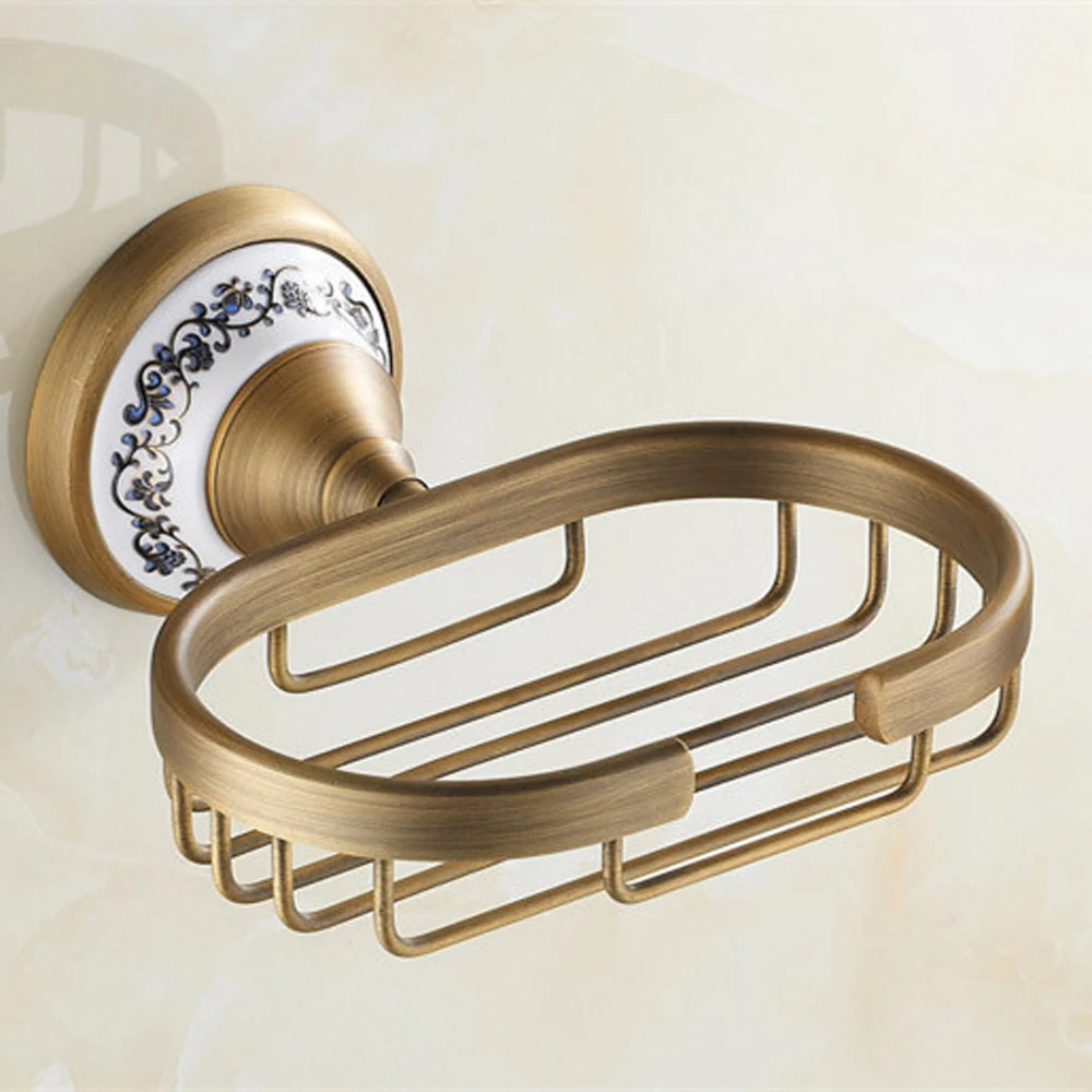 Античная Латунь Золотой Готовые Мыло Корзина Мыльница Аксессуары Для Ванной