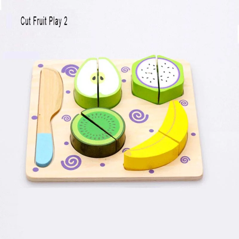 Деревянная игрушка кухня фрукты овощи десерт дети готовка еда притворяться
