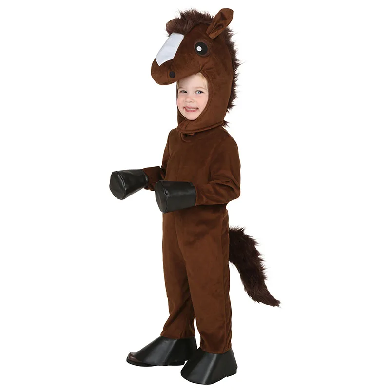 Toddler Horse Cosplay Costumes Children Kids Girl Boy Adorable And Cozy Outfit Halloween Winter Warm Dress Up Animal Clothes |