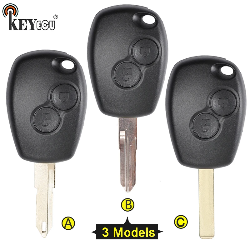 KEYECU для Renault Modus Twingo Duster Logan Sande Fluence Clio Kangoo 2 кнопки пульт дистанционного управления