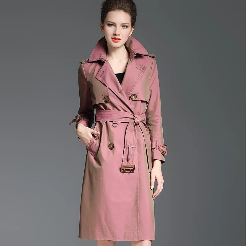 BURDULLY Luxury England Long Double Breasted Trench Coat Woman 2018 Autumn Winter Fashion High Quality abrigo mujer | Женская одежда