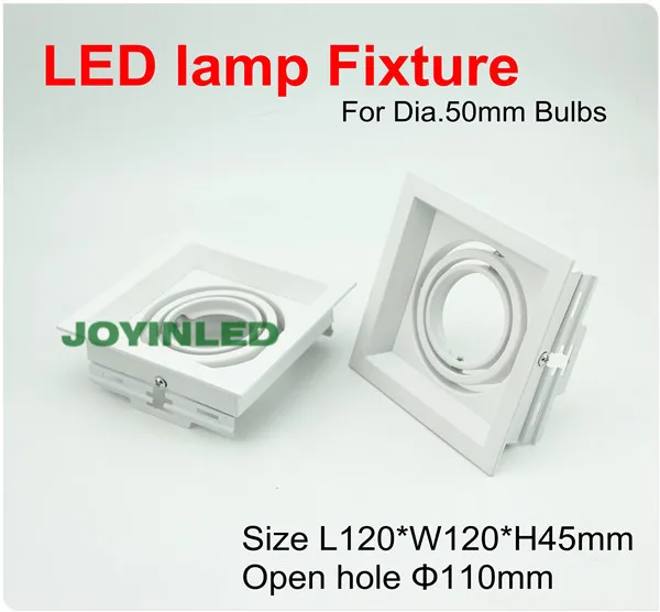 4 шт./лот морозно-белая квадратная решетка для ламп вращающаяся на 360 градусов