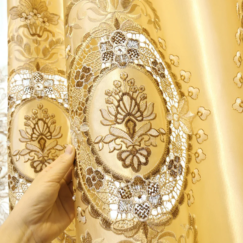 Классические европейские Роскошные Водорастворимые Вышитые шторы для гостиной