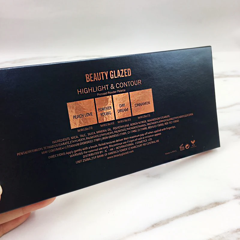 Beauty Glazed Brand Makeup Highlight Palette Powder Shadow Cosmetics Matte Face Pressed Pale 4 Colors In 1 |