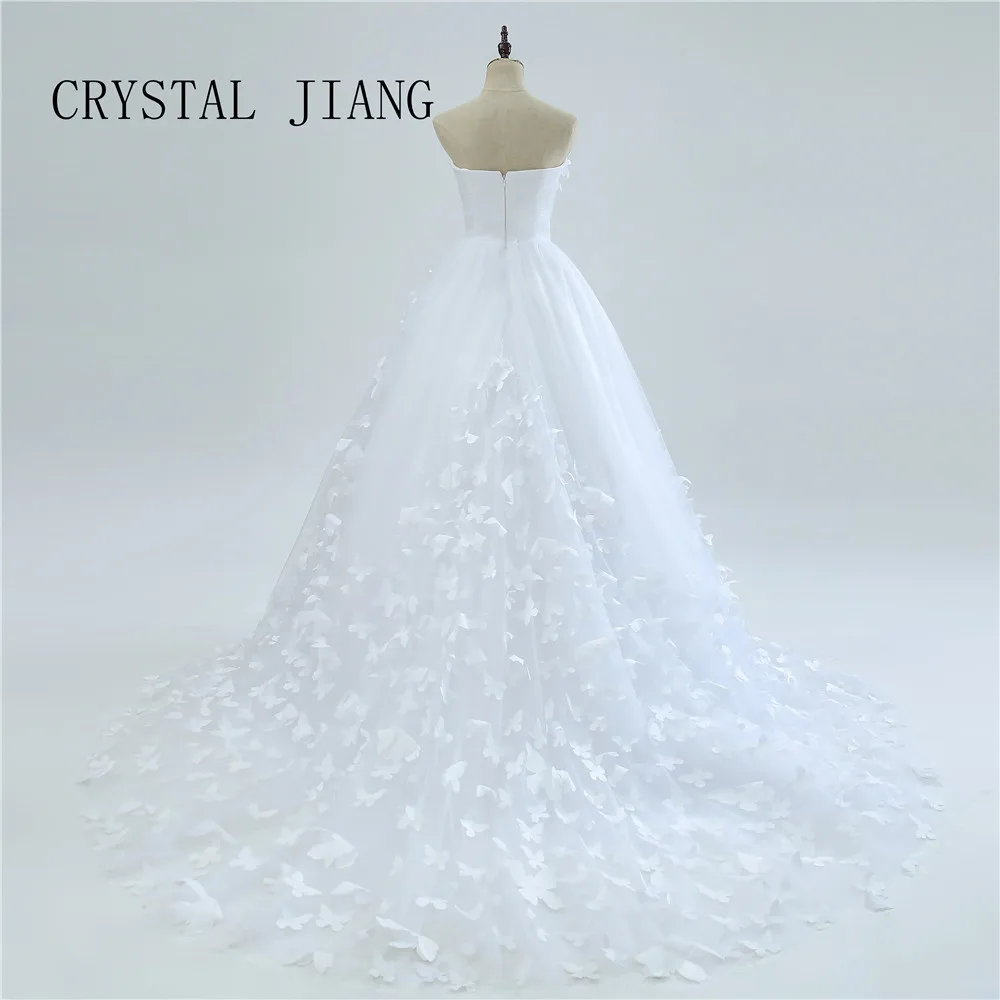 Свадебное бальное платье с кристаллами JIANG Vestido De Noiva 3D бабочкой милое красивое