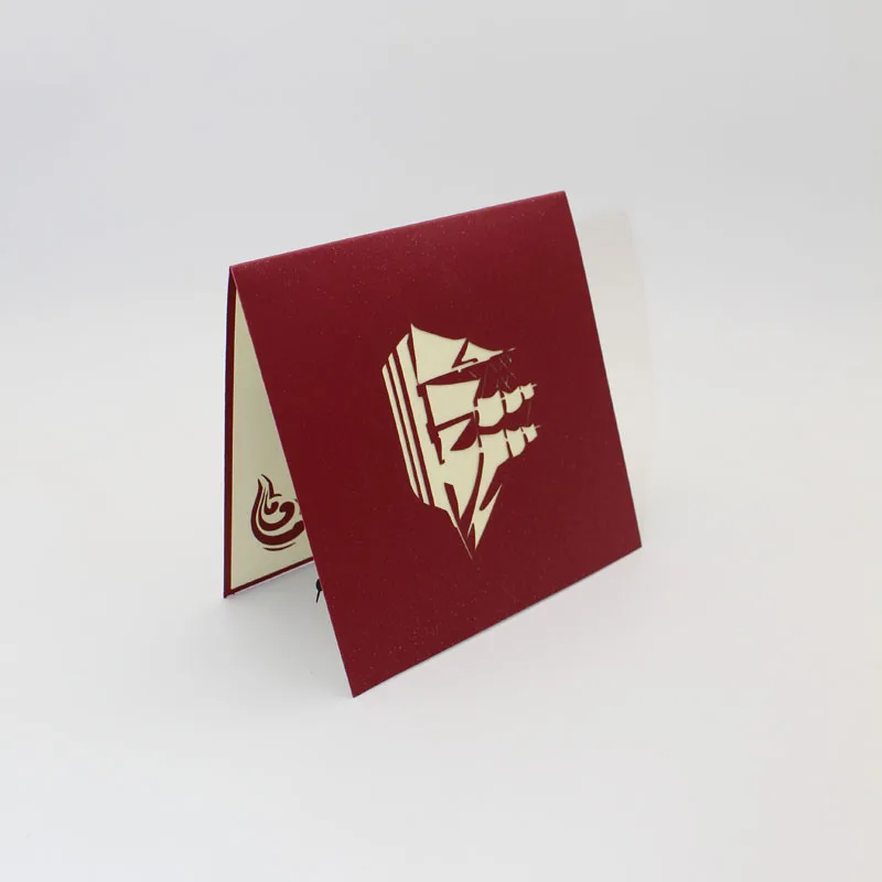 3D Ручная работа морской глазь красный флаг Парусный корабль ретро Пиратская