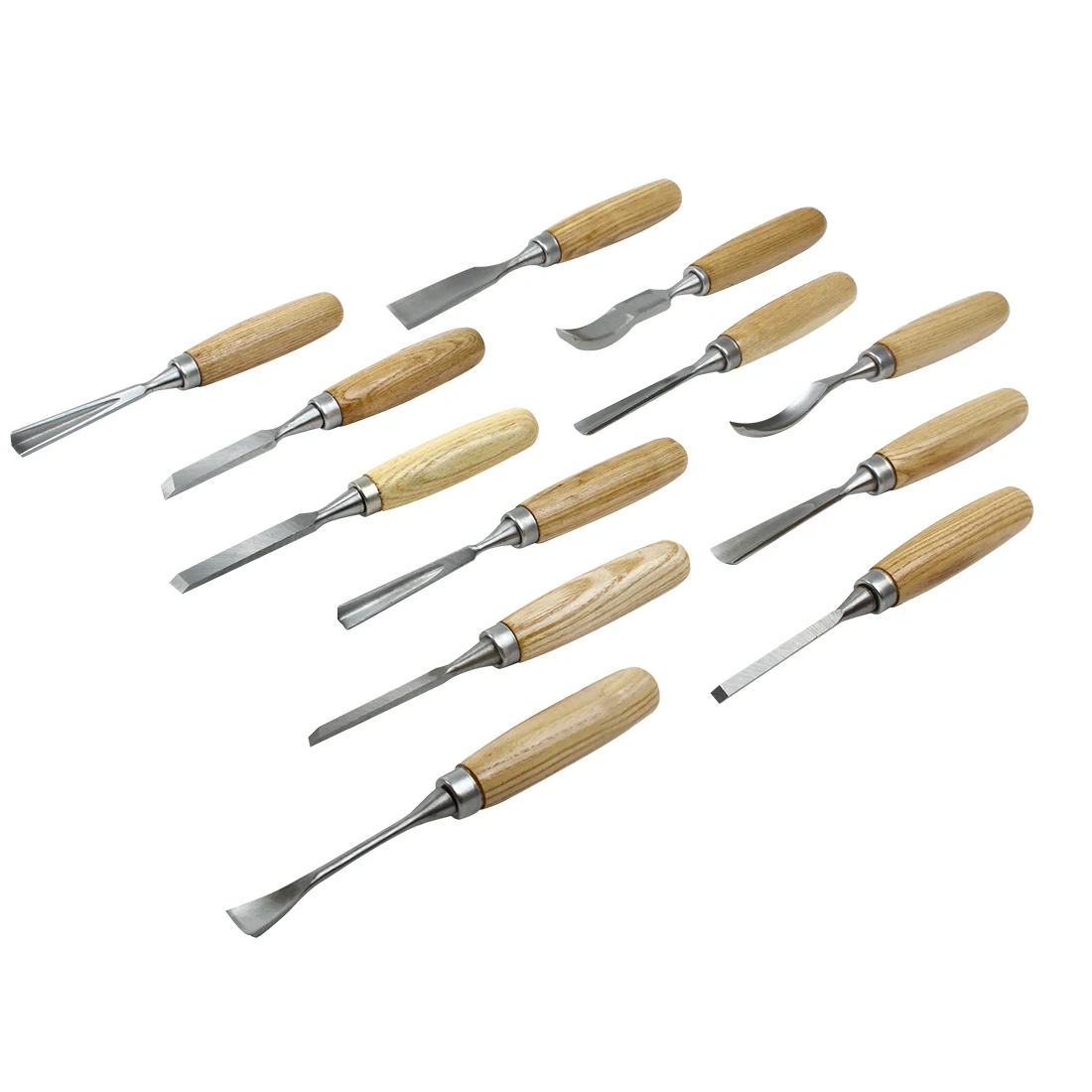 ITECHOR 12Pcs инструменты высокого класса резьба по дереву инструменты стамеска для работы с деревом набор плотник ручной инструмент долото набор-деревянный цвет+ серебро