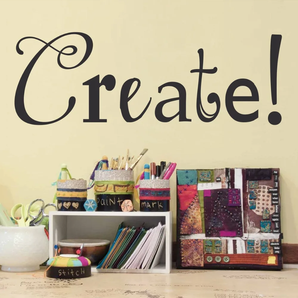 Создавайте настенные наклейки для кабинета виниловые с креативными цитатами