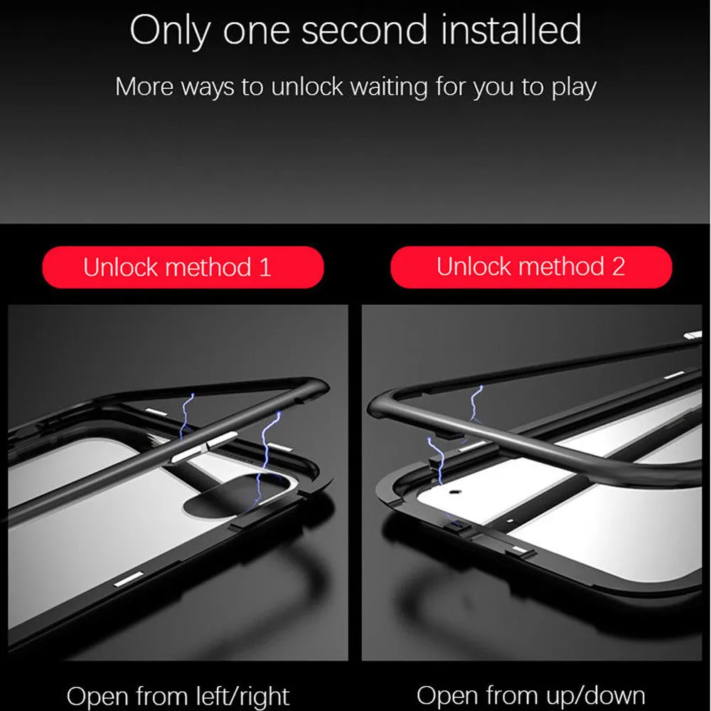 Magnetic Adsorption Clear Phone Case For Xiaomi Mi 8 A2 Full Protective Bumper Pocophone F1 Tempered Glass Cover Capa |