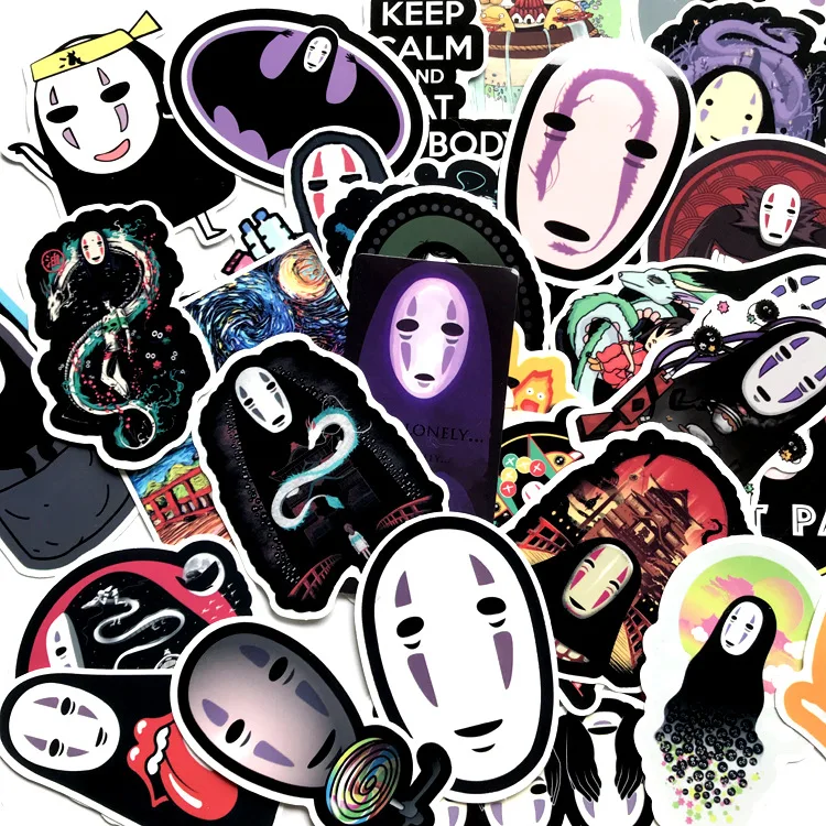 

40pcs Spirited Away No face man kids notebook pasters fans decals scrapbooking diy stickers waterproof cartoon accessories gifts